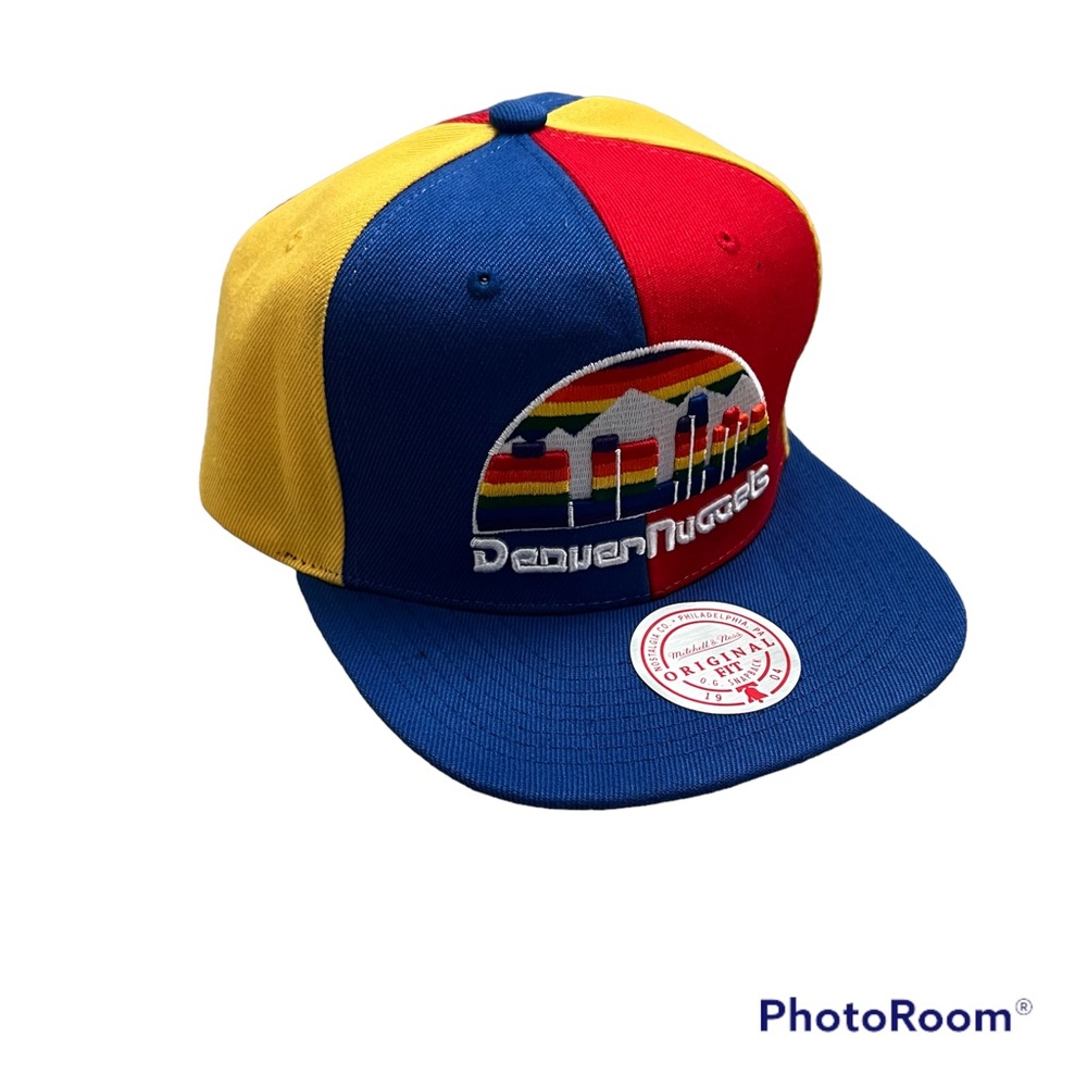New MITCHELL & NESS Denver Nuggets Pinwheel Collection Snapback Multi-color HAT